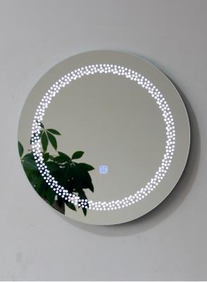 Smart Bathroom Sink Mirror With Touch Sensor Switch Round LED Interlaced Light