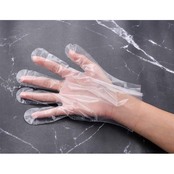 Disposable Food Grade Gloves / Transparent Disposable Plastic Hand Gloves