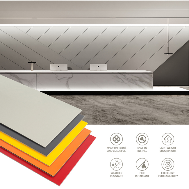 Lightweight Modern Cladding Exterior Aluminium Composite Board Panel Wall For Mirror Texture