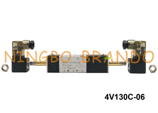 BSPT 1/8 4V130C-06 Airtac Type Pneumatic Solenoid Air Valve 5 Way 3 Position DC12V AC110V