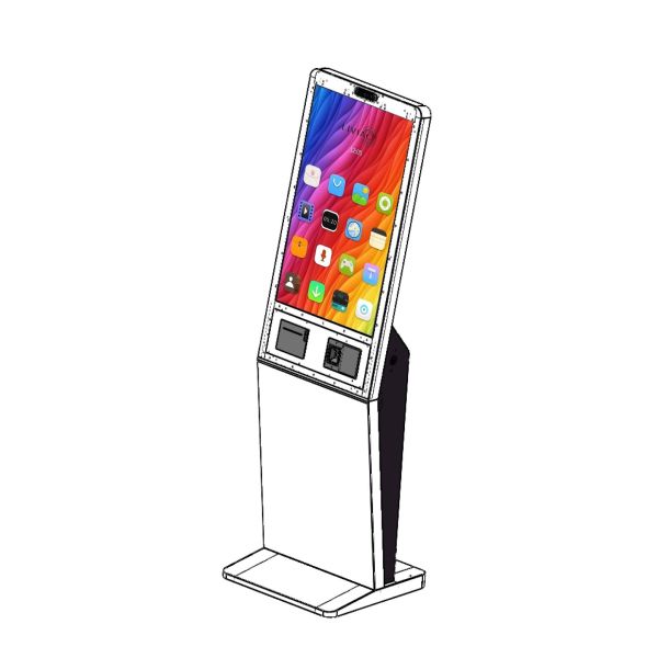 32 inch Indoor Advertising Playing Equipment Floor Standing Food Ordering Kiosk With Lcd Touch Screen