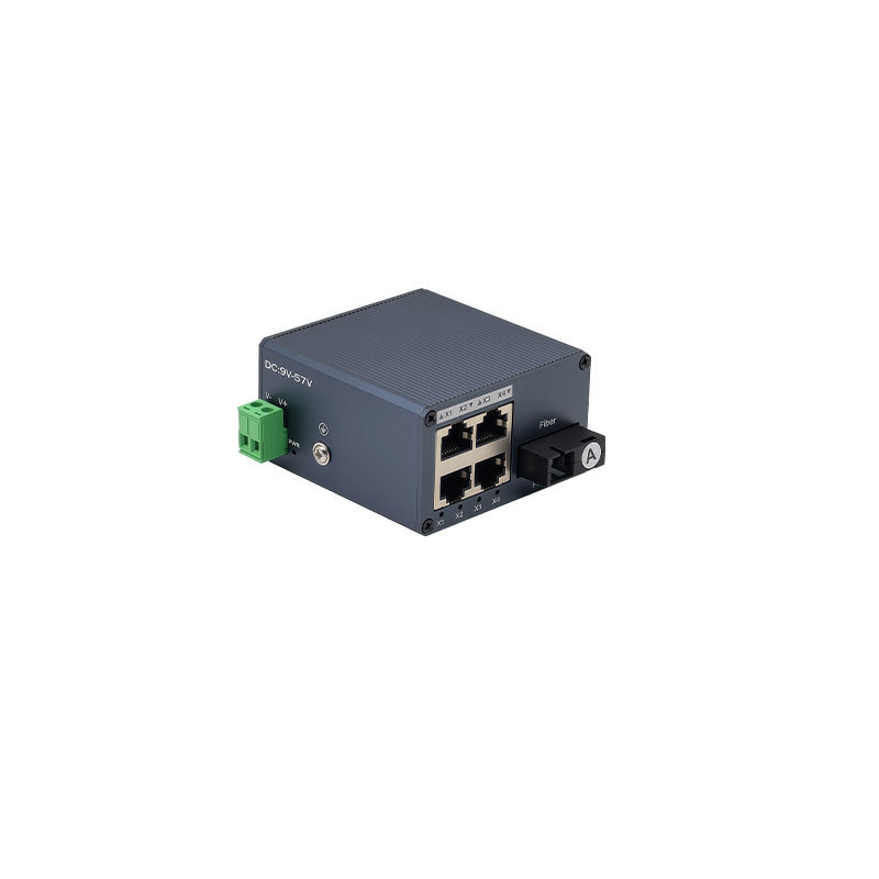 Industrial Mini Fiber Ethernet Switch 1 Fiber 4 RJ45 Ports 100Mbps Fast Ethernet Switch