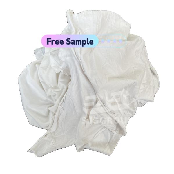0.5-400 KG Bale Low lint 10kg Bag Rags Bleached Hosiery white T Shirt Rags Cotton Cleaning Rags in a Bag