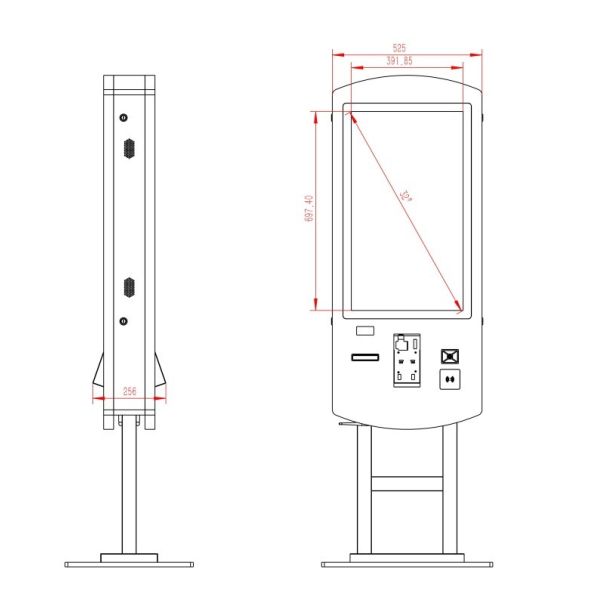 32 Inch Touch Screen Interactive Food Ordering Kiosk with Payment System Wireless Network LCD Screen