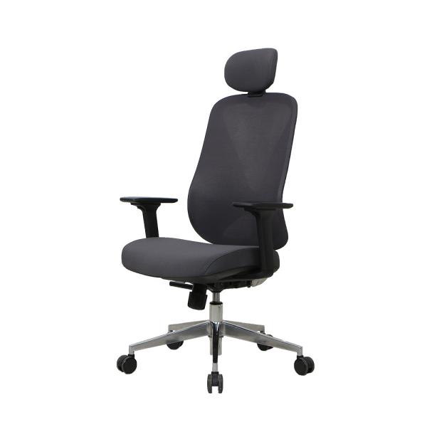 PU Pad High Back Black Breathable Ergo Infinity Mesh Chairs With Headrest And Lumbar