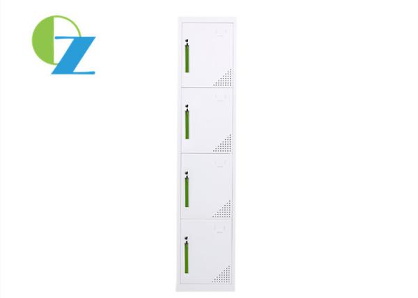 4 Door Vertical Steel Office Lockers , Metal Locker Cupboard For Gym / School