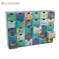 24pcs tiroir cadeaux boîtes de papier cosmétiques Noël calendrier de l'avent boîte d'emballage avec estampage à chaud intérieur extérieur