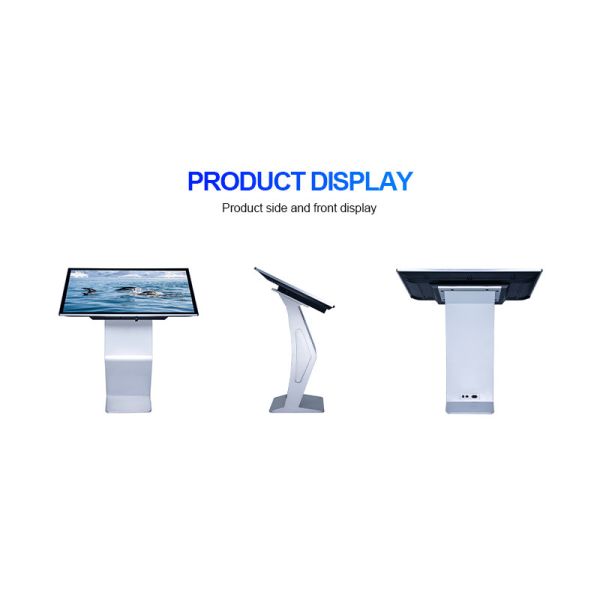 43-65 Inch Floor Standing Self-Service Kiosk with 3840x2160 Resolution, 178° Viewing Angle, and IP54-Rated Casing for Indoor Digital Signage