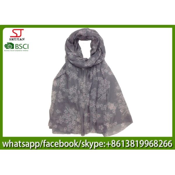 China factory direct supply mini flower long print scarf shawl 100*200cm 100% Polyester pashmina keep fashion
