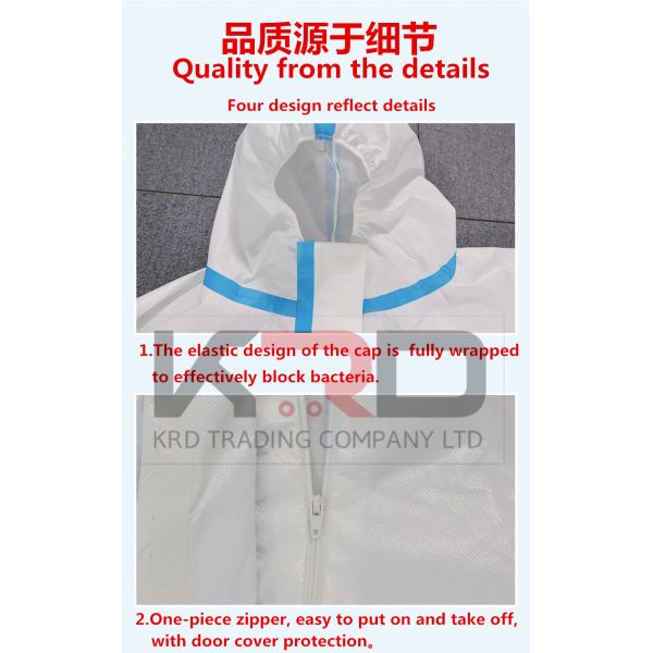 Antivirus Medical Disposable coverall Protective Clothing CE certificate suit