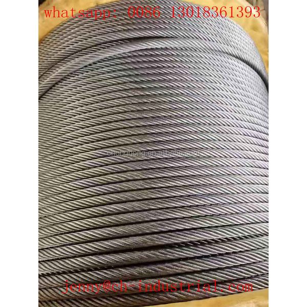 rise Elevator Carbon Steel Grade 9x19 Galvanized Steel Wire Ropes with Mixed Core