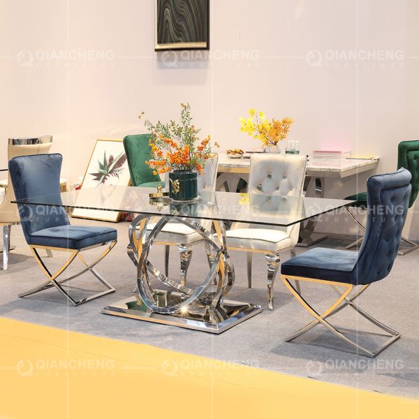 200cm Tempered Glass Dining Table