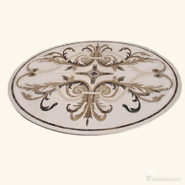 Marble Decorative Floor Tile Medallions , Multi Colored Waterjet Floor Medallions