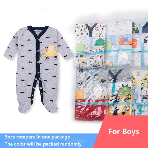 Autumn new baby long sleeve bodysuits Baby Girl Boy cartoon bodysuits cotton 0-2 Years baby Rompers 3pcs set