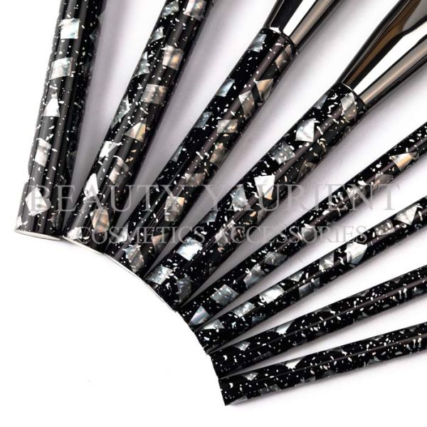 SA8000 17.8cm Private Label Makeup Brushes Tools With Heat Transfer Plastic Handle