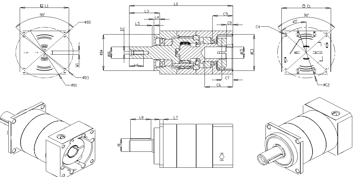 NEMA 17 TB42 Эффективная планетарная редукторная коробка передач с менее чем 5 аркминами обратной реакции