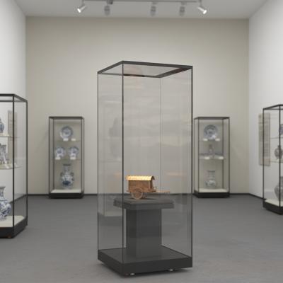 High End Freestanding Display Case Glass Museum Display Cabinet With LED Lighting
