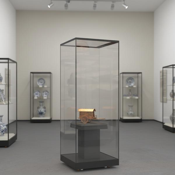 High End Freestanding Display Case Glass Museum Display Cabinet With LED Lighting