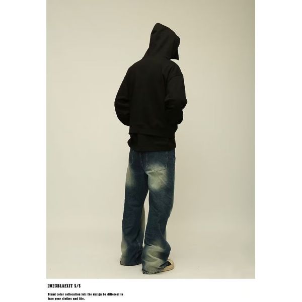Men's Fleece Hoodie Cotton Heavy Weight Cropped Shoulder Boxy Tracksuits Hoodies For Men