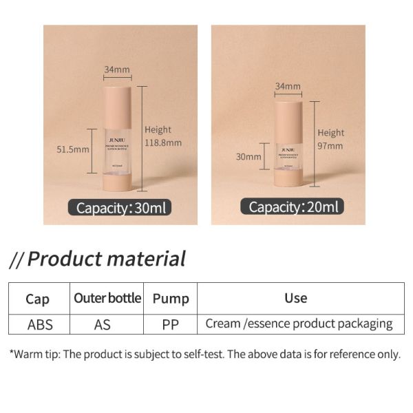 2025 Hot Sale 30ml 50ml 100ml Cosmetic Skin Care Pink Orange Airless Press Pump Lotion Cream Airless Lotion Bottle with Pump