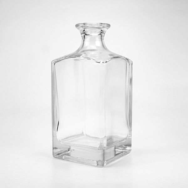 Cap Type Cork Screw Both 750ml Square Shape Glass Gin Whiskey Liquor Bottle for Pharmacy