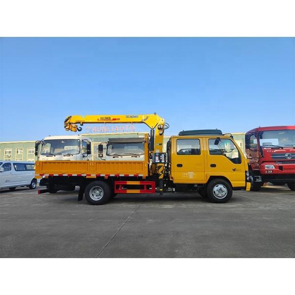 Original Double Cabin ISUZU 4x2 3.2 Tons Crane Mounted Truck