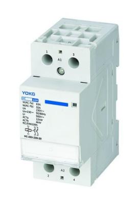 Fase diminuta IP20 do contator 63amp 2 da C.A. do agregado familiar de 1NO 1NC