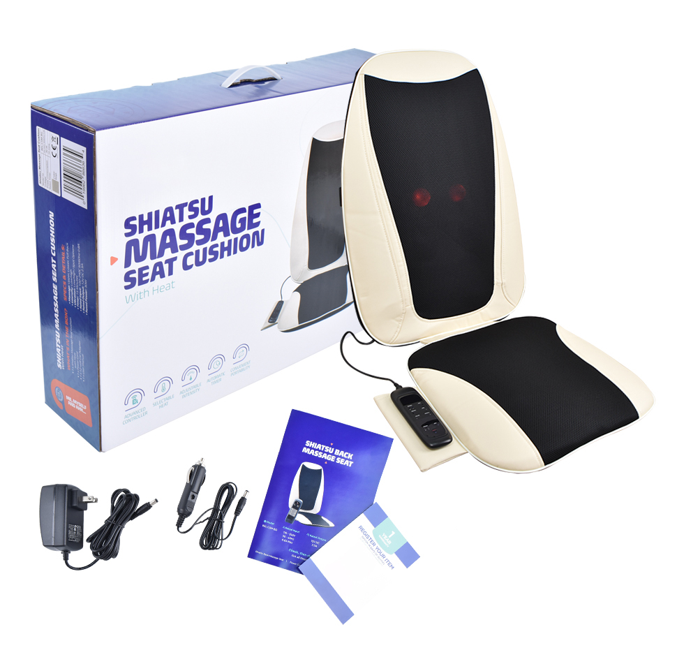 Kusyen Urut Multi-function Air Compression Shiatsu Vibrating Massage Cushion Car Massage Seat Back Massager