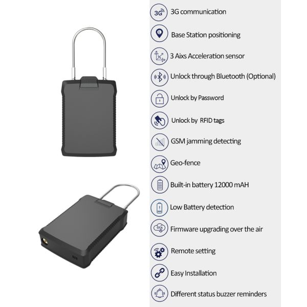 GSM 4G сигнализация безопасности умный дверной замок GPS подвеска для логистического груза