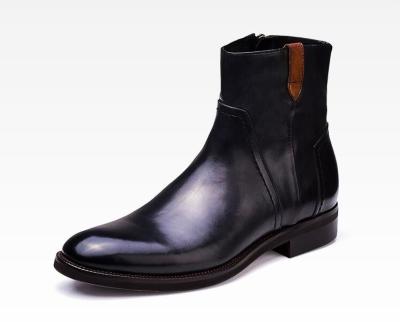 British Carved Leisure Mens Ankle Boots Pointed Toe Brogue Style Chelsea Boots