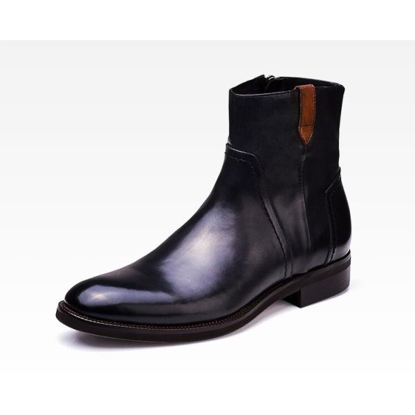 British Carved Leisure Mens Ankle Boots Pointed Toe Brogue Style Chelsea Boots