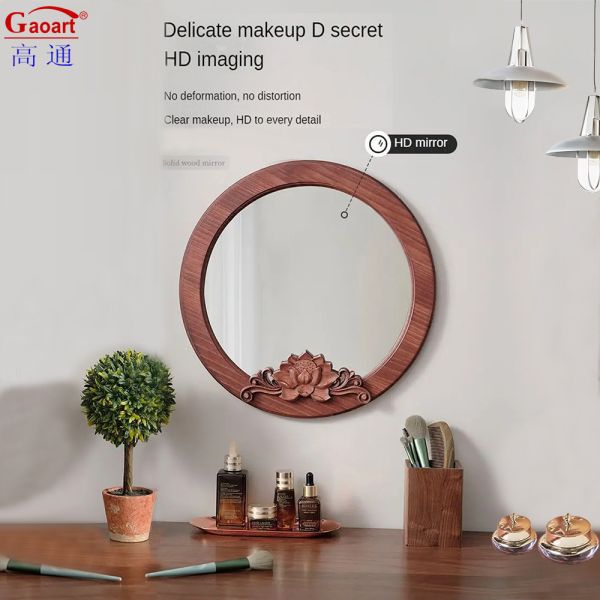 Деревянное зеркало для гостиной в стиле современного дизайна