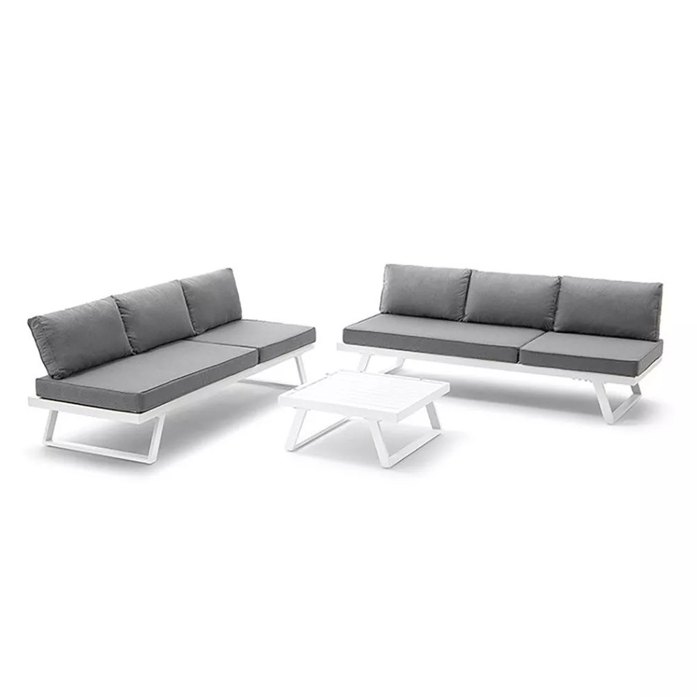 Modern Aluminum Frame Patio Furniture Sun Lounger for Garden Sofa Sectional Lounge Set