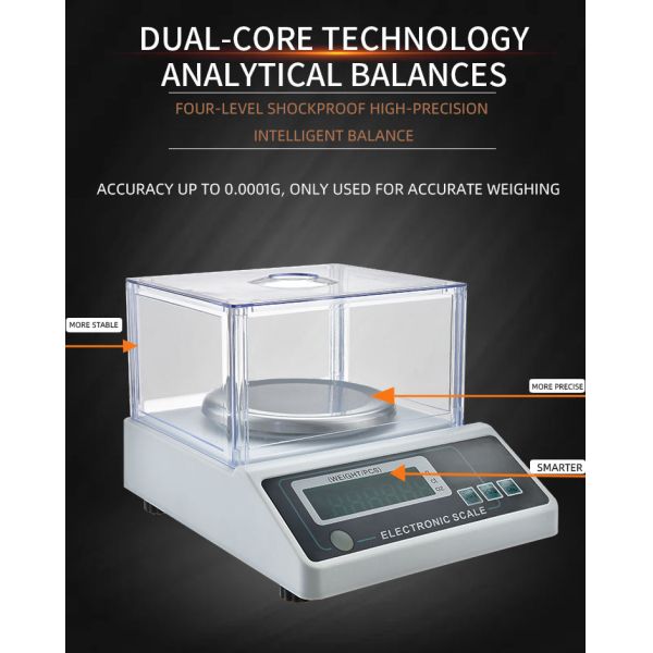 LCD Display High Precision 0.001g Jewelry Gold Gram Balance Scale Customizable Kitchen Scale Stainless Steel ABS Plastic