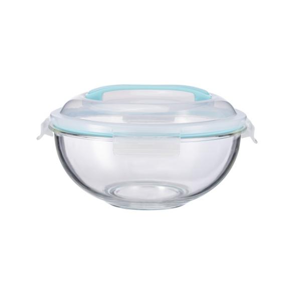Nestable Glass Cooking Bowls Glass Mixing Bowl With PP Lock Lid 180ml-3500ml