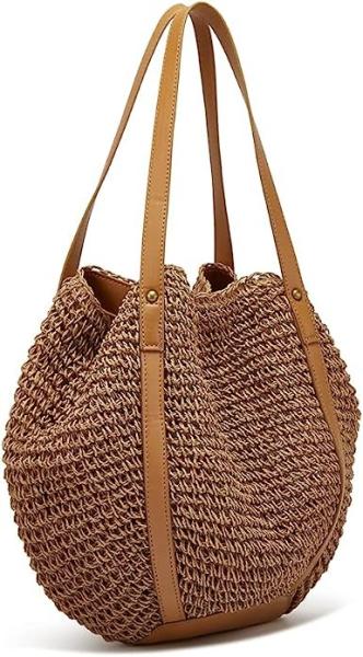 Straw Bags for Women Summer Beach Woven Tote Hobo Handbag Casual Straw Shoulder Bags for Travel Vocation