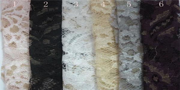 Eco Friendly Lace Metallic Nylon Fabric For Apparel Black CY-LW0219
