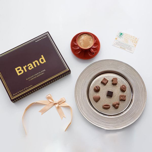 Luxury Chocolate Candy CMYK pantone Gift Packaging Box With Ribbon