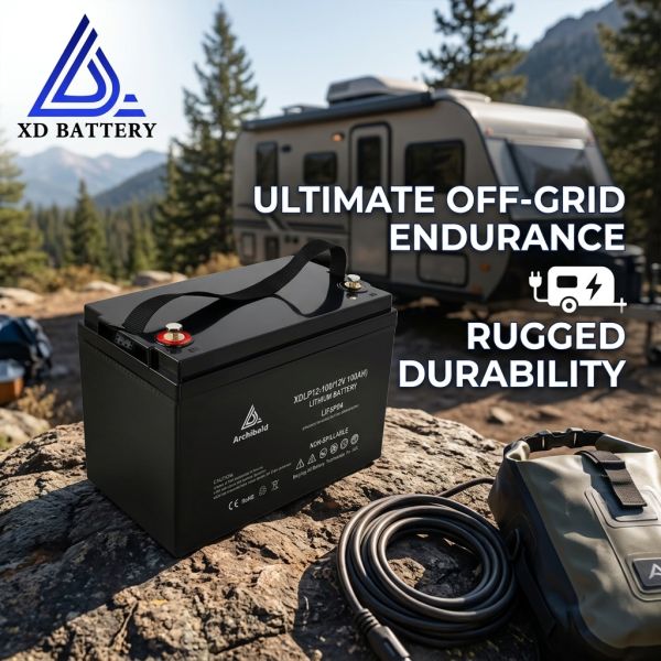 12V 100AH IP65 Waterproof LiFePO4 Deep Cycle Caravan Battery All-Weather Outdoor for RV Marine