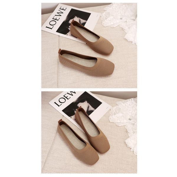Knitted Round Head Flat Bottomed Daily All Match Women'S Loafers Lady Flats Shoes