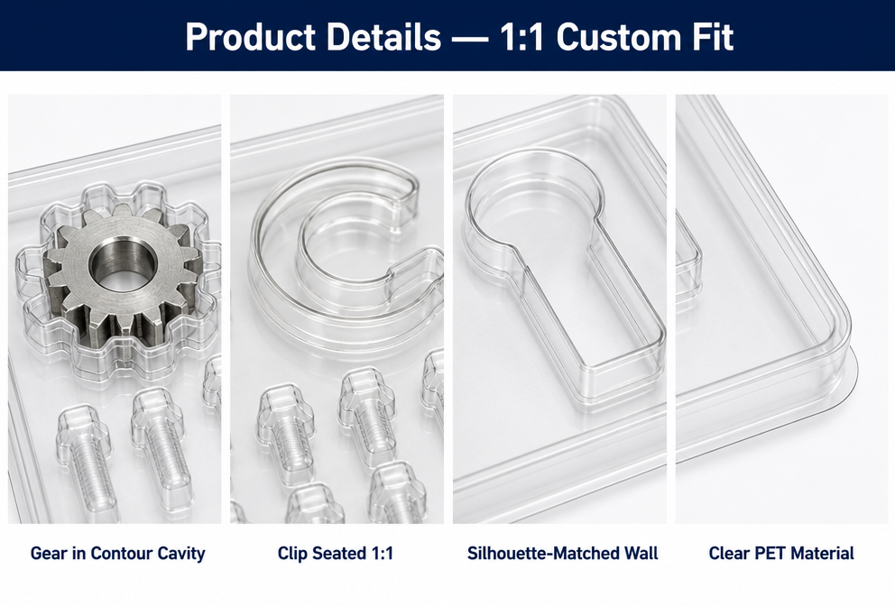 Transparent Recyclable PET Sheet Formed Tray for Hardware Goods Crystal Clear Display Packaging Vacuum Blister Box