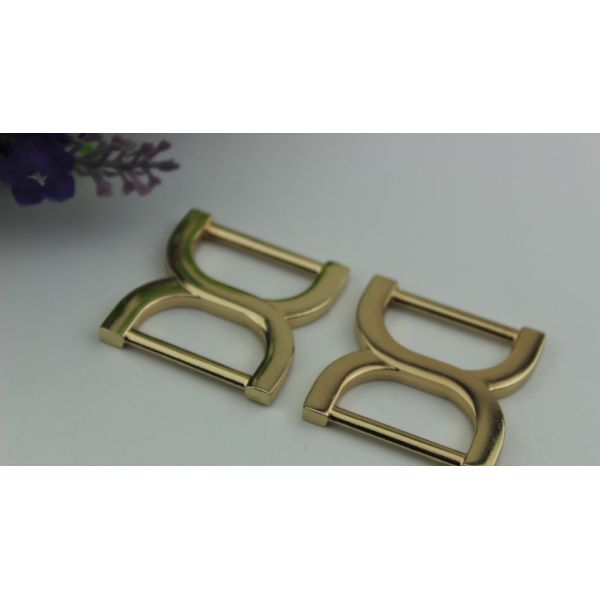 Bag fitting zinc alloy 25 mm light gold metal straps buckles for webbing