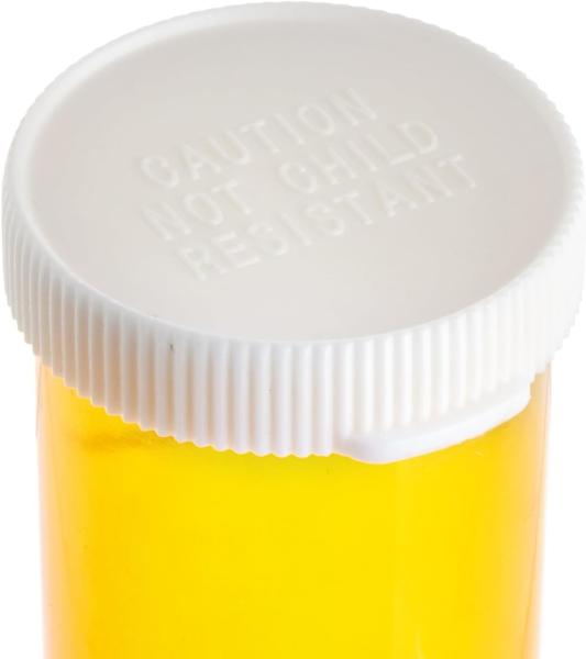 Empty Pill Bottles with Caps for Prescription Medication, 8-Dram Plastic Medicine Containers (Orange)