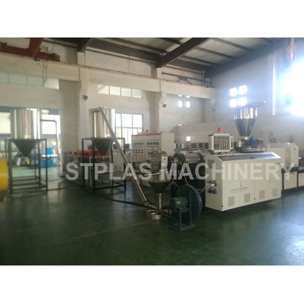 PVC Hot Cut Plastic Recycling Pellet Machine With Conical Twin Screw Extruder