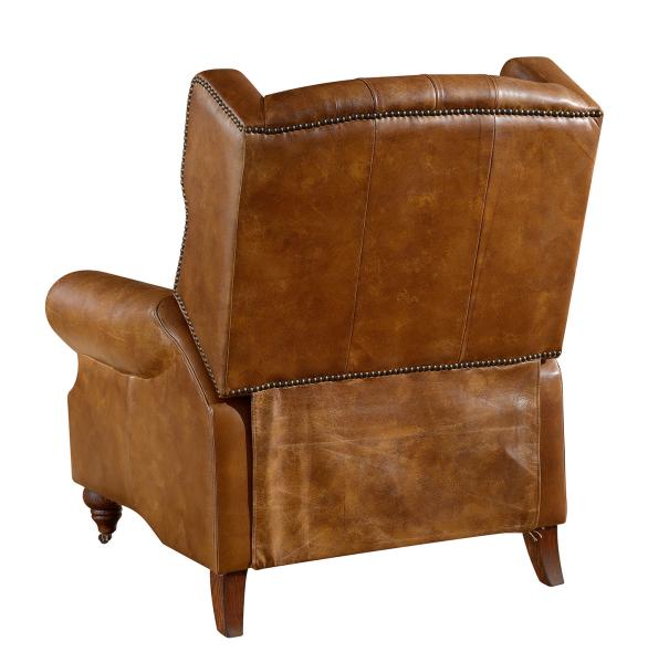 Vintage High Back Brown Leather Recliner Chair High Density Foam / Sponge
