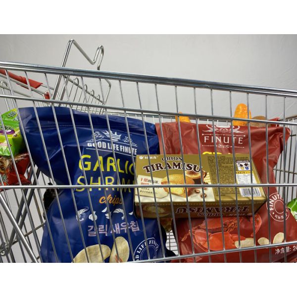 CE 125L European Large Shopping Cart 110kgs Loading Capacity Metal Shopping Trolley