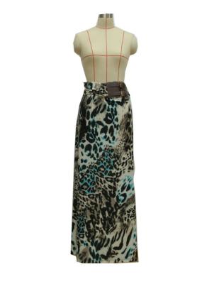 Leo Print Beautiful Womens Long Skirts , High Waisted Bodycon Skirt Anti Wrinkle
