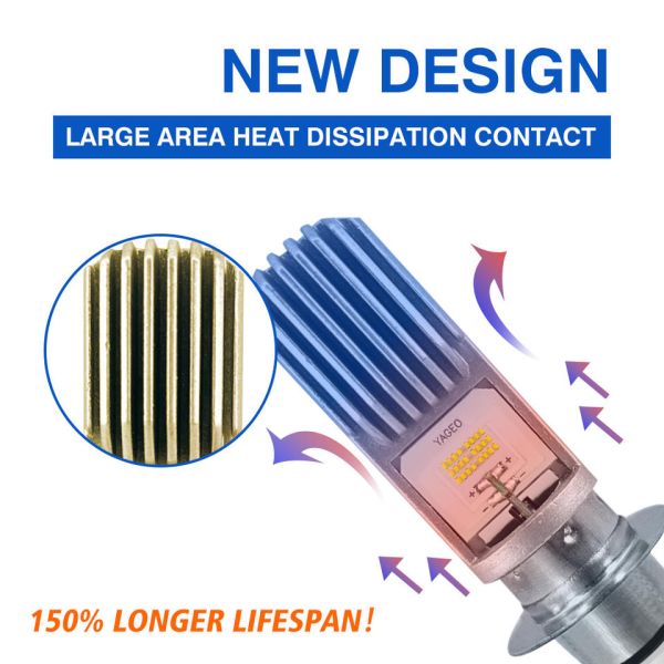 1200LM 12W Lampes LED pour motos Bulbe de phare CSP H4 HS1 BA20D H6 P15D H6M