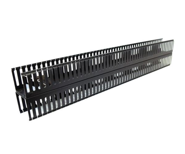 20U Patch Panel Cable Management , Vertical Mounting Rack Brush Panel With Fingers