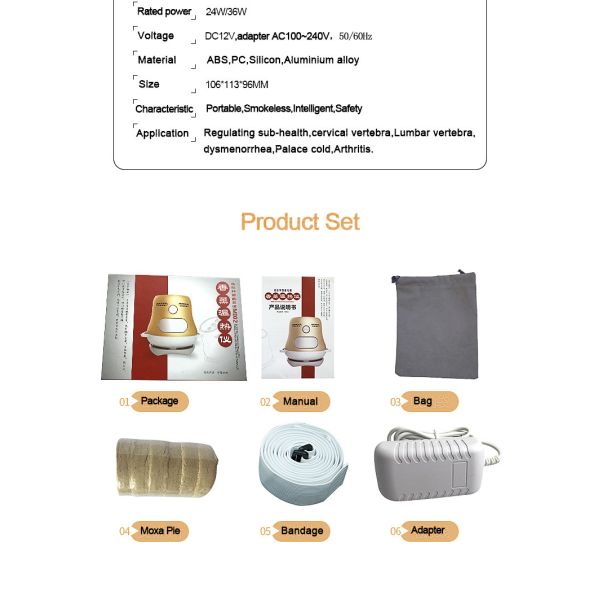 Traditional Therapy Electric Moxibustion Device No Pollution 106×113×96 Mm